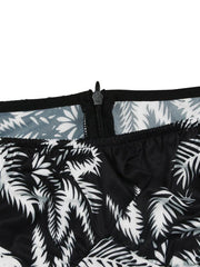 Women's fashion sexy one-neck lantern lotus leaf short-sleeved printed jumpsuit - 808Lush