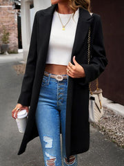 Women's fashion woolen coat solid color temperament commuter cardigan coat - 808Lush