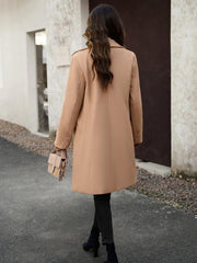 Women's fashion woolen coat solid color temperament commuter cardigan coat - 808Lush