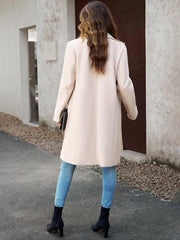 Women's fashion woolen coat solid color temperament commuter cardigan coat - 808Lush