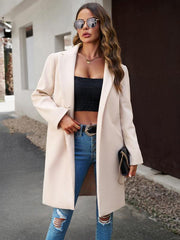 Women's fashion woolen coat solid color temperament commuter cardigan coat - 808Lush