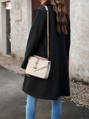 Women's fashion woolen coat solid color temperament commuter cardigan coat - 808Lush
