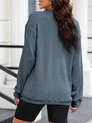 Women's long sleeve loose ribbed knitted sweatshirt - 808Lush