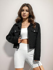 Women's casual denim short jacket - 808Lush