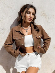 Women's casual denim short jacket - 808Lush