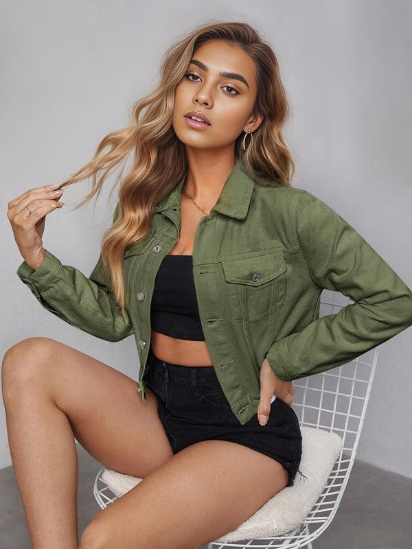 Women's casual denim short jacket - 808Lush