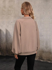 Women's lapel long-sleeved autumn and winter sweatshirt - 808Lush