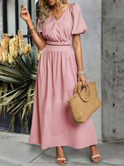 Women's V-neck short-sleeved top and skirt suit - 808Lush