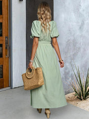 Women's V-neck short-sleeved top and skirt suit - 808Lush
