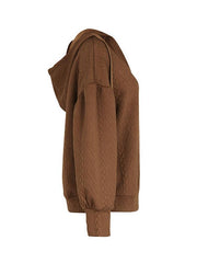 Women's knitted long hooded sweatshirt - 808Lush
