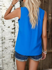 Casual solid color V-neck vest top - 808Lush
