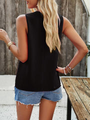Casual solid color V-neck vest top - 808Lush