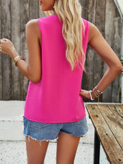 Casual solid color V-neck vest top - 808Lush