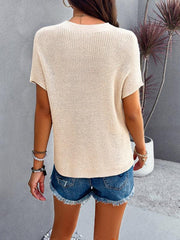 Women's style casual short-sleeved turtleneck sweater - 808Lush