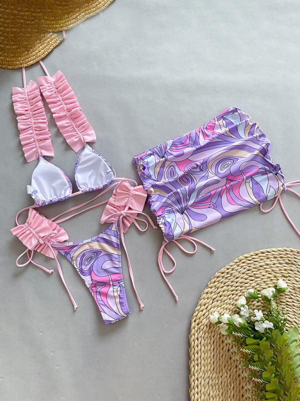 Three-piece bikini ruffled - 808Lush