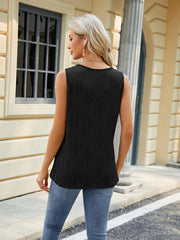 Women's water wave sleeveless metal ring loose vest - 808Lush