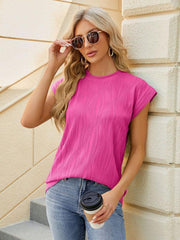 Women's round neck women's short-sleeved loose casual T-shirt - 808Lush