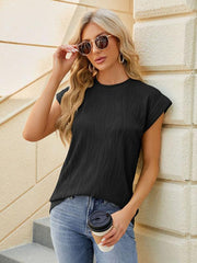 Women's round neck women's short-sleeved loose casual T-shirt - 808Lush