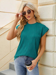 Women's round neck women's short-sleeved loose casual T-shirt - 808Lush
