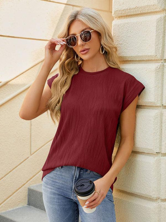 Women's round neck women's short-sleeved loose casual T-shirt - 808Lush