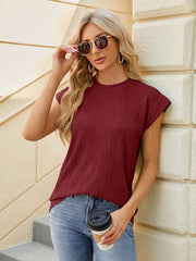 Women's round neck women's short-sleeved loose casual T-shirt - 808Lush