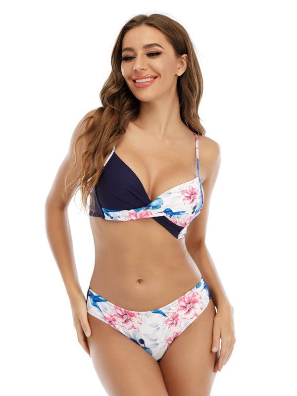 Women's sexy color matching bikini set - 808Lush