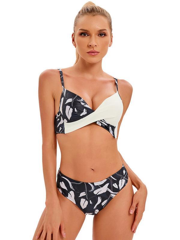 Women's sexy color matching bikini set - 808Lush