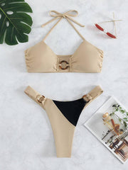 Women's sexy color matching bikini set - 808Lush