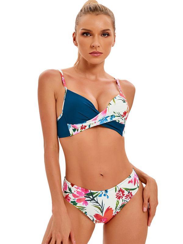 Women's sexy color matching bikini set - 808Lush