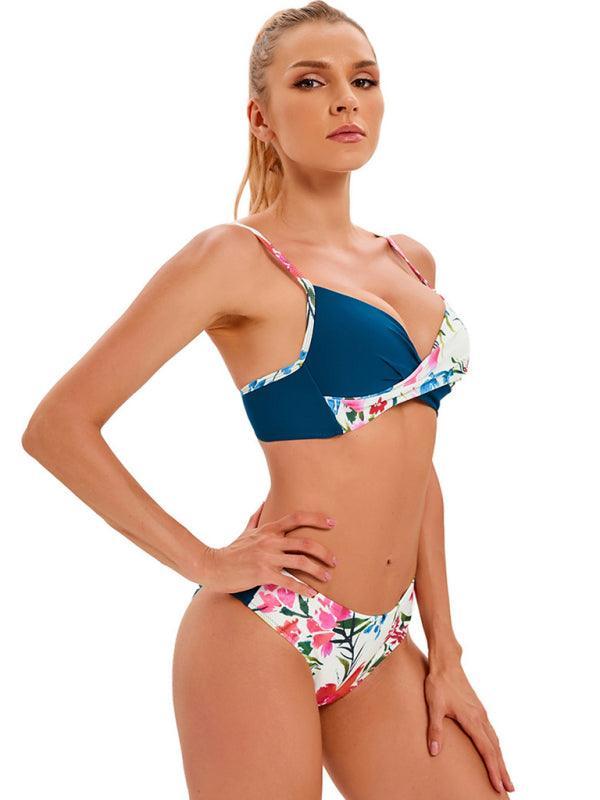 Women's sexy color matching bikini set - 808Lush