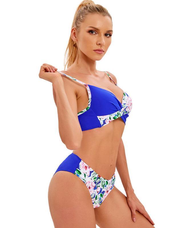 Women's sexy color matching bikini set - 808Lush