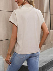 Women's short sleeve solid color tops - 808Lush