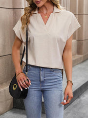 Women's short sleeve solid color tops - 808Lush