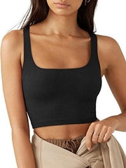 Women's solid color casual thread short vest - 808Lush
