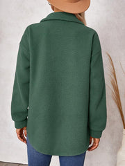 Women's solid color fashion Lapel Plush loose coat - 808Lush