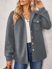 Women's solid color fashion Lapel Plush loose coat - 808Lush