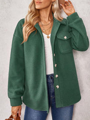 Women's solid color fashion Lapel Plush loose coat - 808Lush