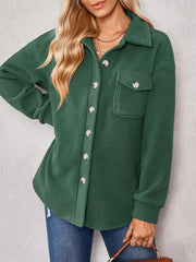 Women's solid color fashion Lapel Plush loose coat - 808Lush