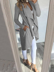 Women's solid color slim fit lapel jacket - 808Lush