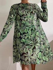 Women's tropical print bikini three-piece sets - 808Lush