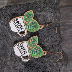 Wooden Alloy Dangle Earrings - 808Lush