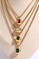 Zircon 18K Gold-Plated Geometrical Shape Pendant Necklace - 808Lush