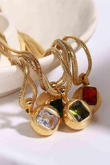 Zircon 18K Gold-Plated Geometrical Shape Pendant Necklace - 808Lush