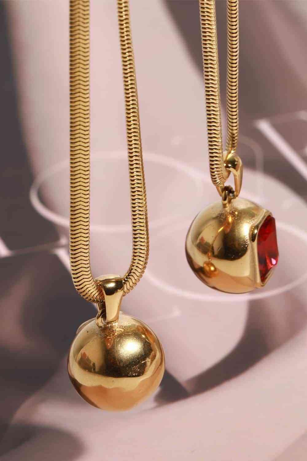 Zircon 18K Gold-Plated Geometrical Shape Pendant Necklace - 808Lush