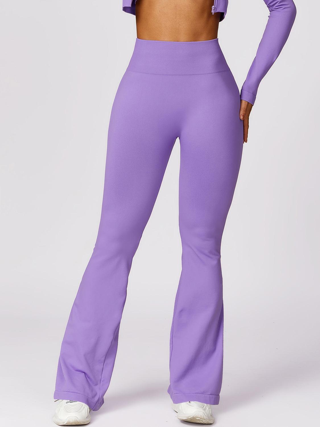 Wide Waistband High Waist Bootcut Pants - 808Lush