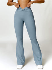 Twisted High Waist Bootcut Active Pants with Pockets - 808Lush