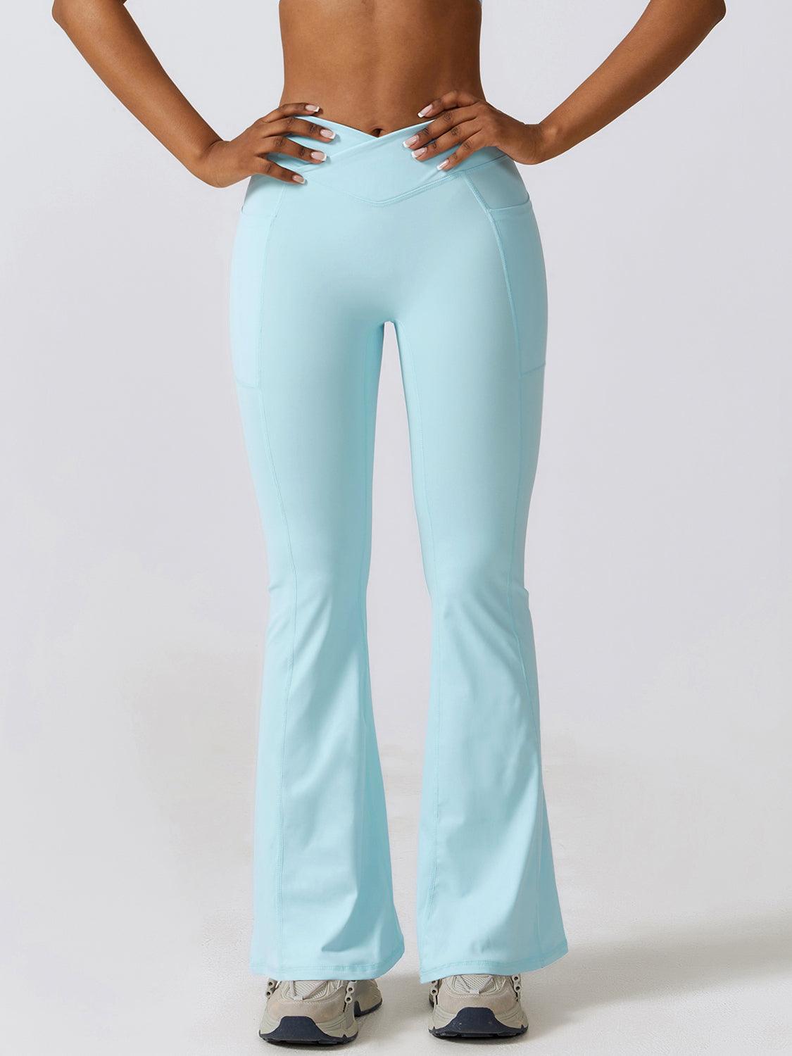 Flare Leg Active Pants with Pockets - 808Lush