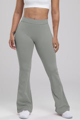 Ruched High Waist Bootcut Active Pants - 808Lush