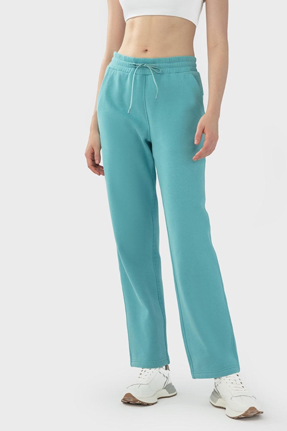Drawstring Waist Sports Pants with Pockets - 808Lush