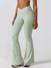 Flare Leg Active Pants with Pockets - 808Lush